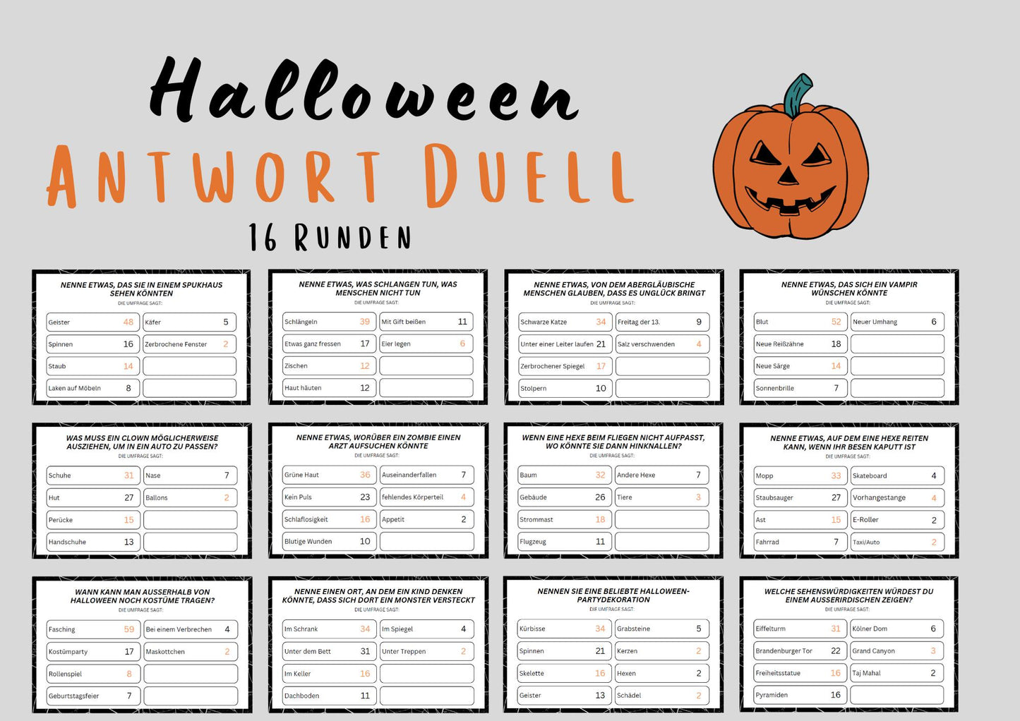 Halloween Spiel - Antwort Duell