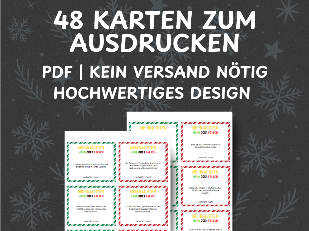 Weihnachtsspiel - Wahr oder Falsch Quiz