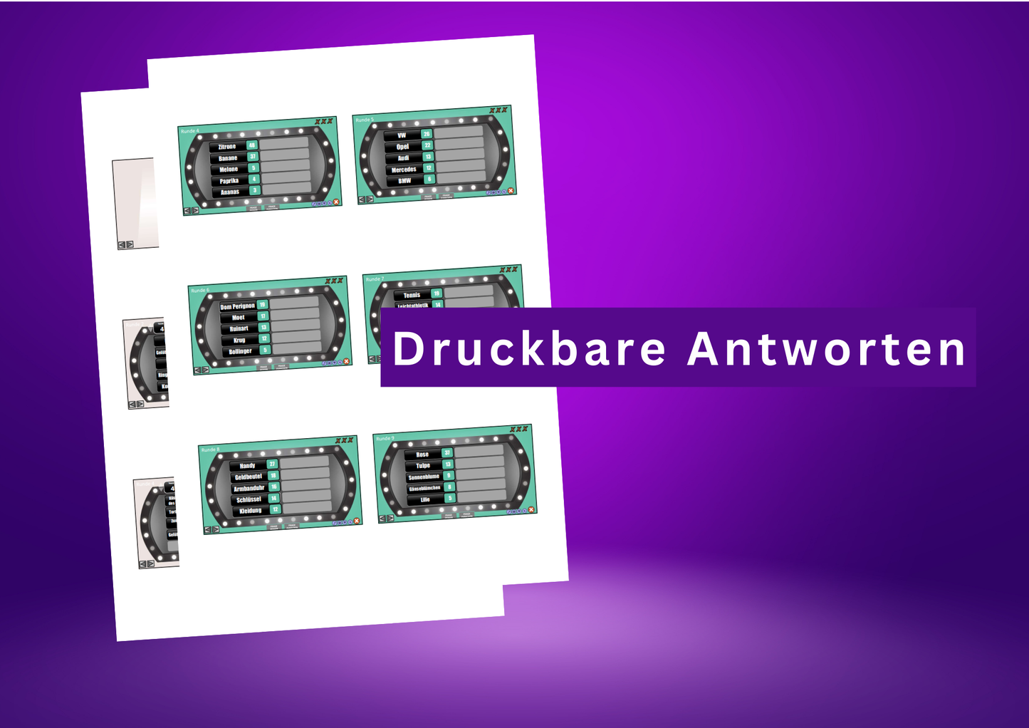 Anpassbares Familien-Duell â Partyspiel