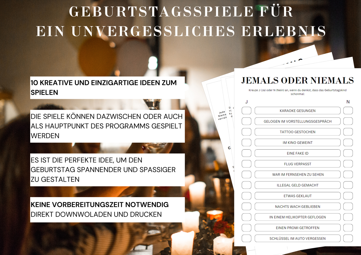 40 Geburtstagsspiel Set - Geboren in 1985
