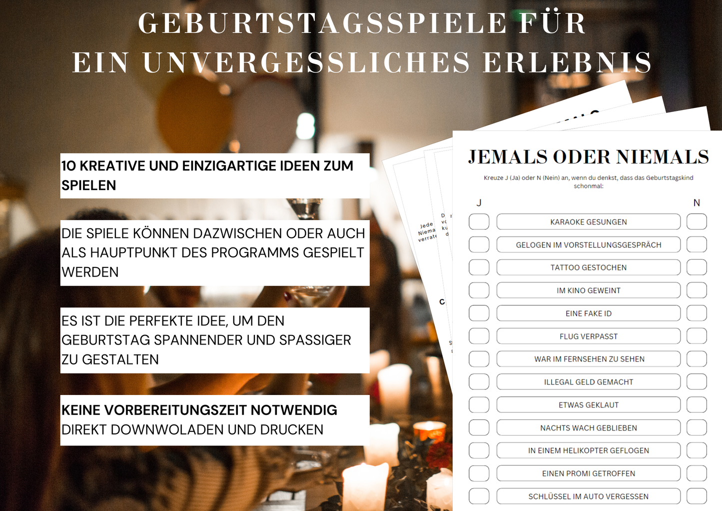 50 Geburtstagsspiel Set - Geboren in 1975