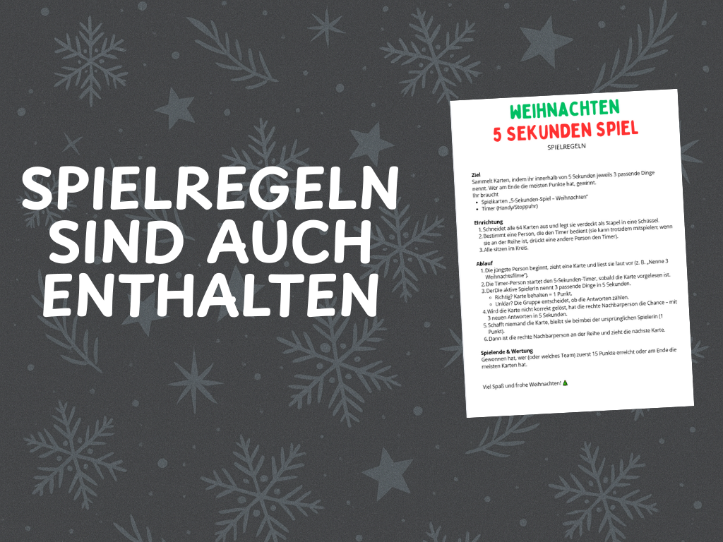Weihnachtsspiel - 5 Sekunden Spiel