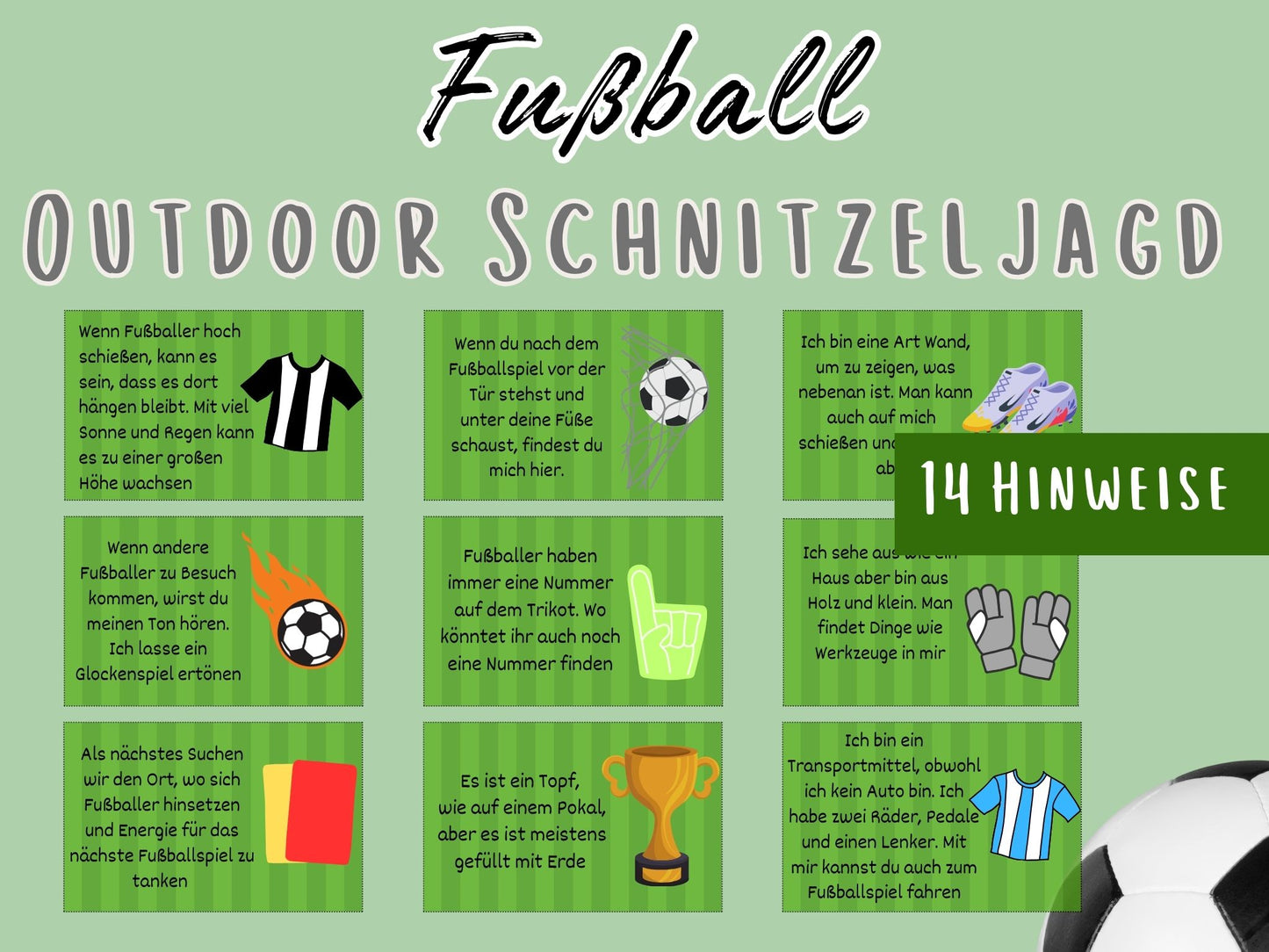 Fußball  Schnitzeljagd Spiel Kinder - im Garten
