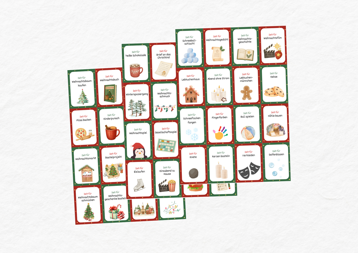 Weihnachts-Adventskalender Karten