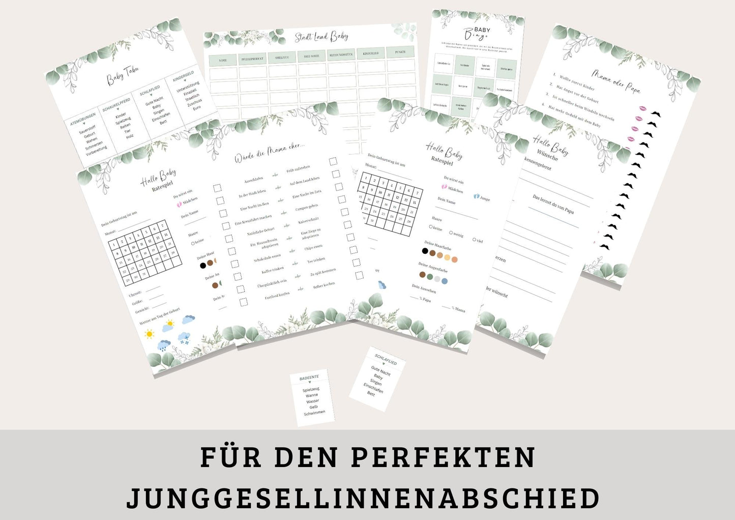 Babyparty Spiele Set