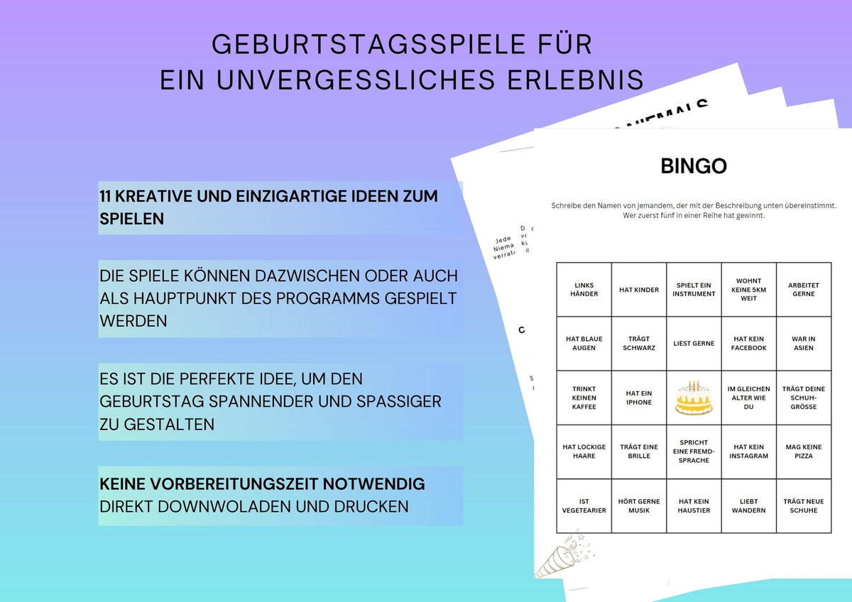 20. Geburtstagsspiel Set - Geboren in 2005