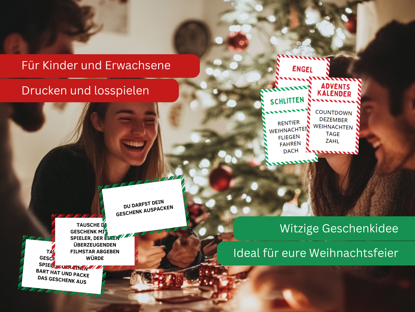 Weihnachten Tabu & Wichteln Geschenke Spiel