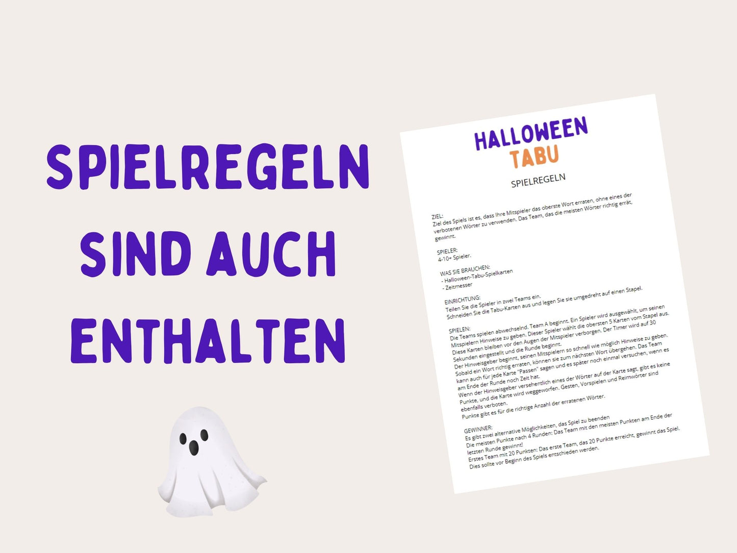 Halloween - Verbotene Wörter Spiel