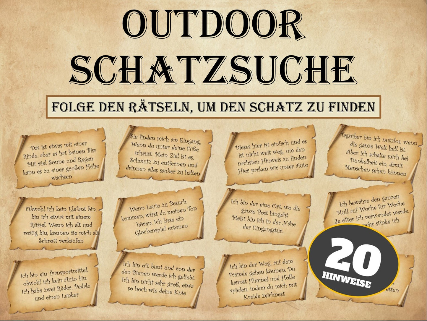 Schatzsuche für Kinder - im Freien