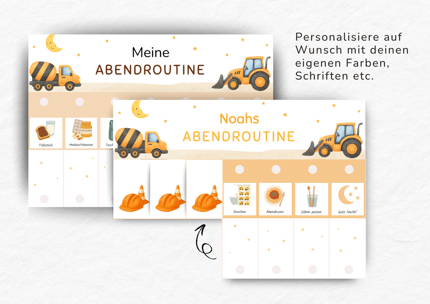 Routineplaner Kinder - Baustelle