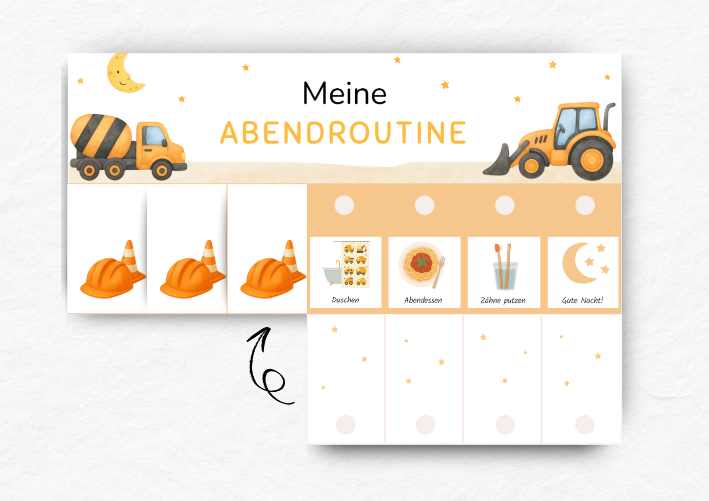 Routineplaner Kinder - Baustelle