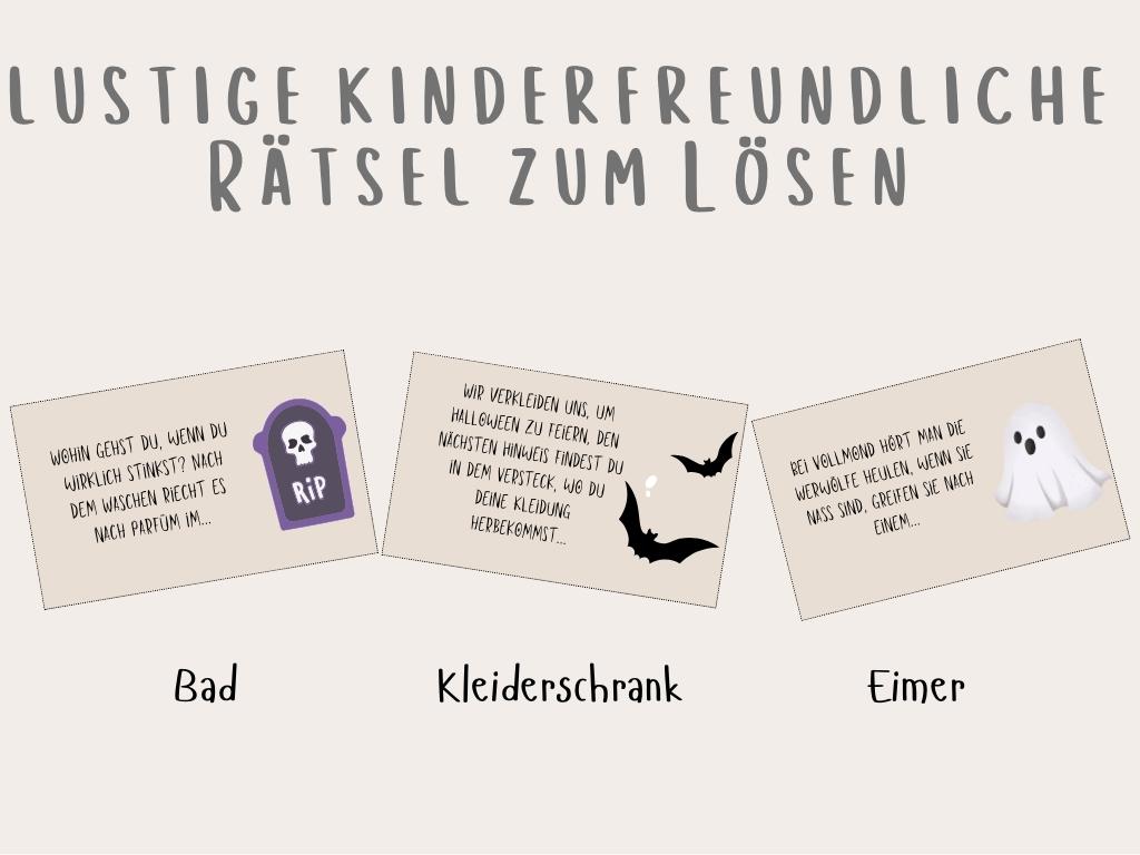 Halloween-Schnitzeljagd Spiel für Kinder