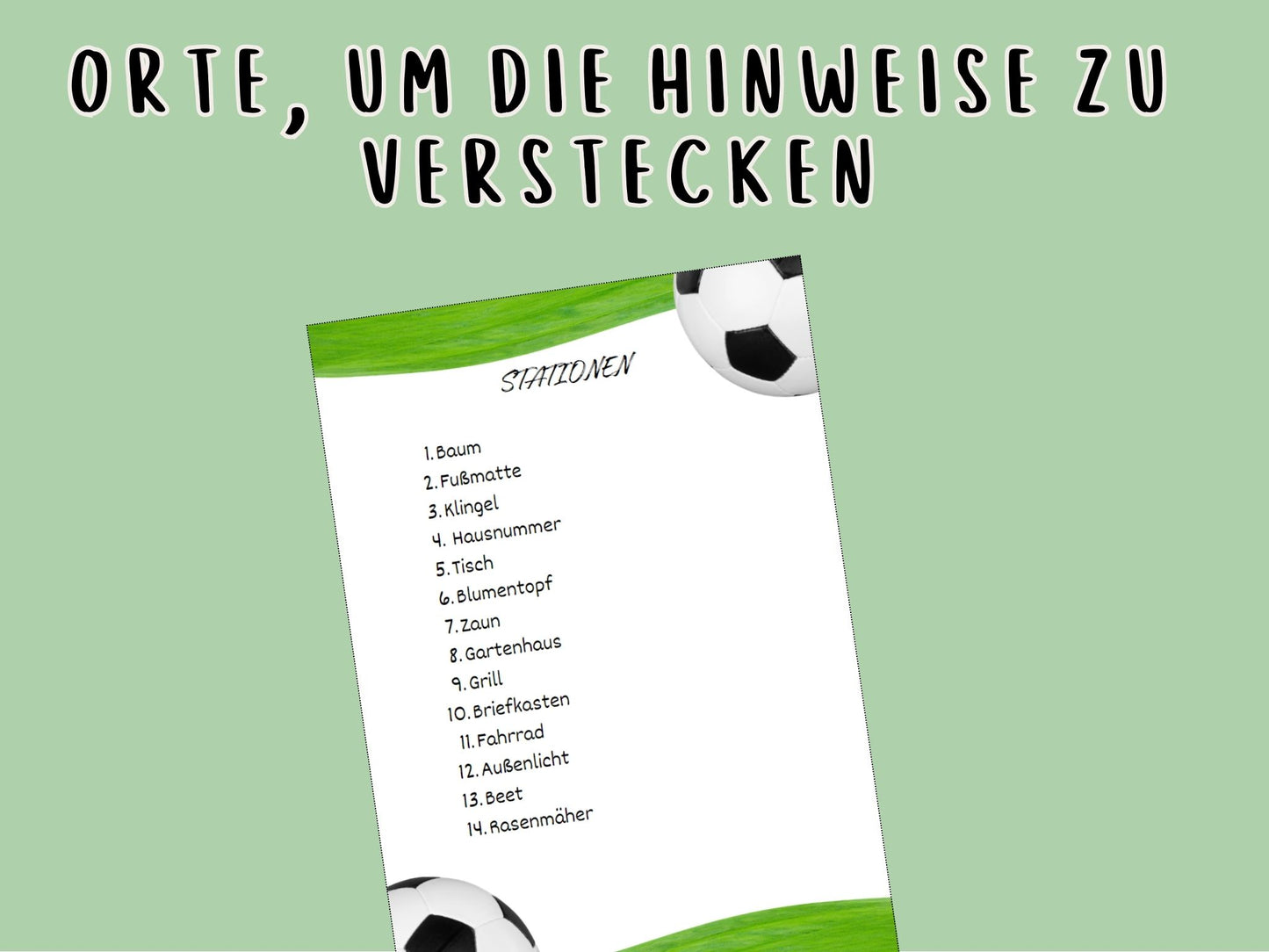Fußball  Schnitzeljagd Spiel Kinder - im Garten