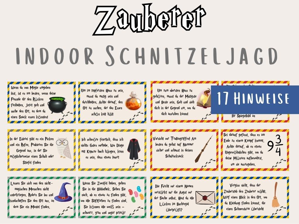 Zauberer-Schnitzeljagd Spiel für Kinder