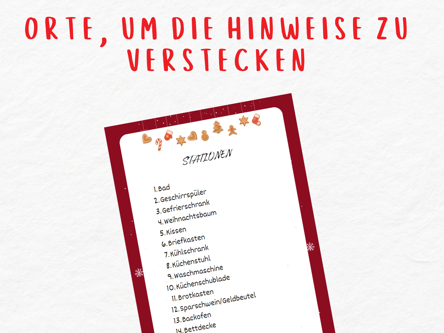 Weihnachtsspiel - Schnitzeljagd für Kinder