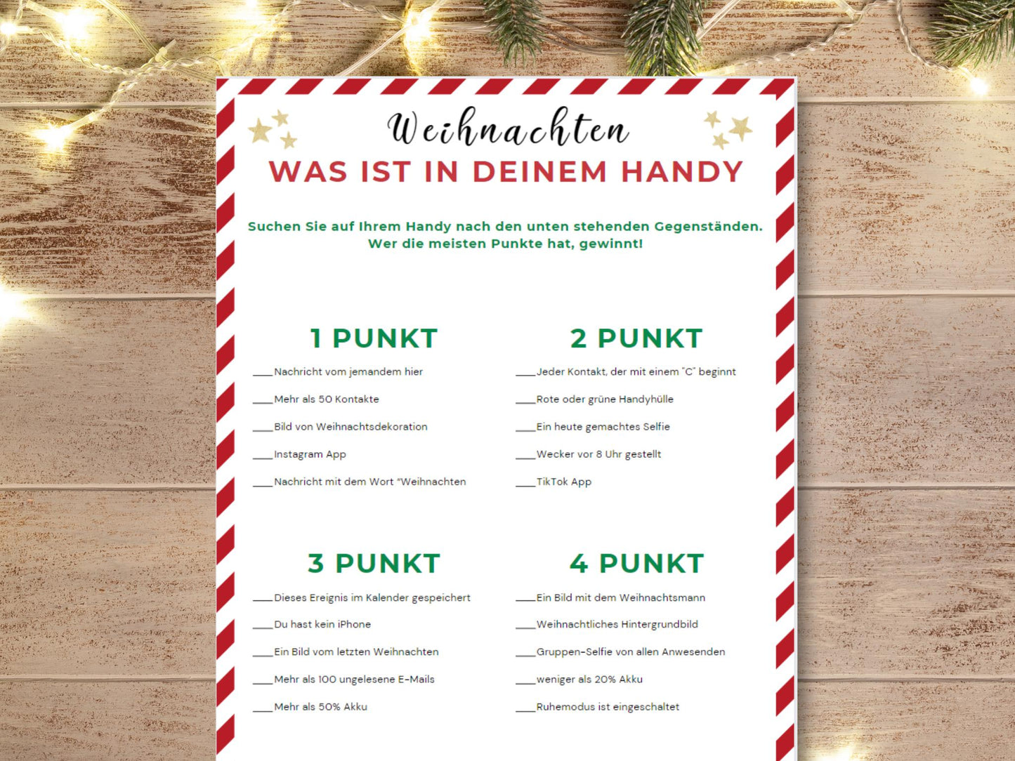 Weihnachtsspiel - Handyinhalt Spiel