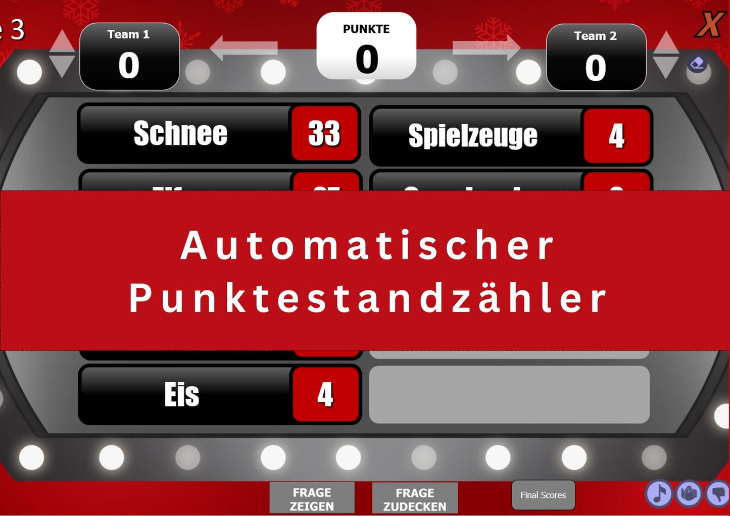 Weihnachtsspiel - Antwort Duell Spiel