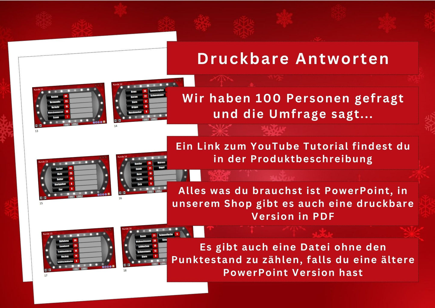 Weihnachtsspiel - Antwort Duell Spiel