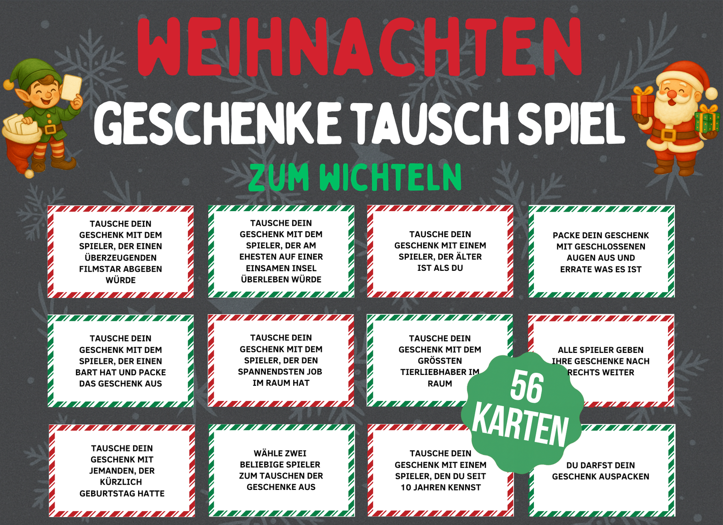 Weihnachtsspiel - Geschenke Wichteln Spiel