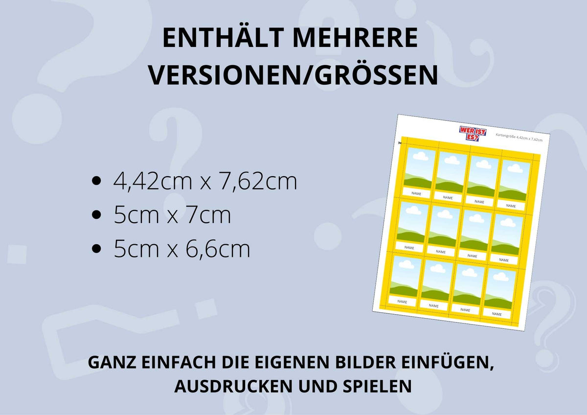 Wer ist es? Karten - Personalisierbare Vorlage – Tempme