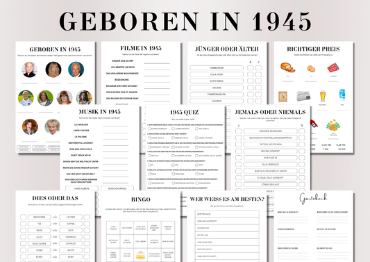 80 Geburtstagsspiel Set - Geboren in 1945