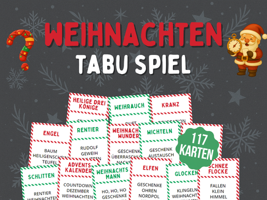 Weihnachtsspiel - Tabu Spiel - Mega Pack