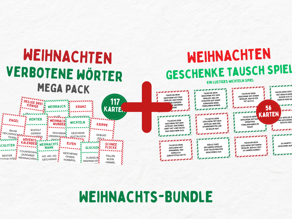 Weihnachten Tabu  & Wichteln Geschenke Spiel