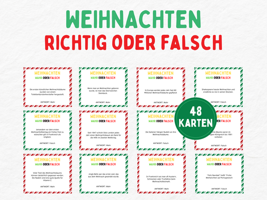 Weihnachtsspiel  - Wahr oder Falsch Quiz