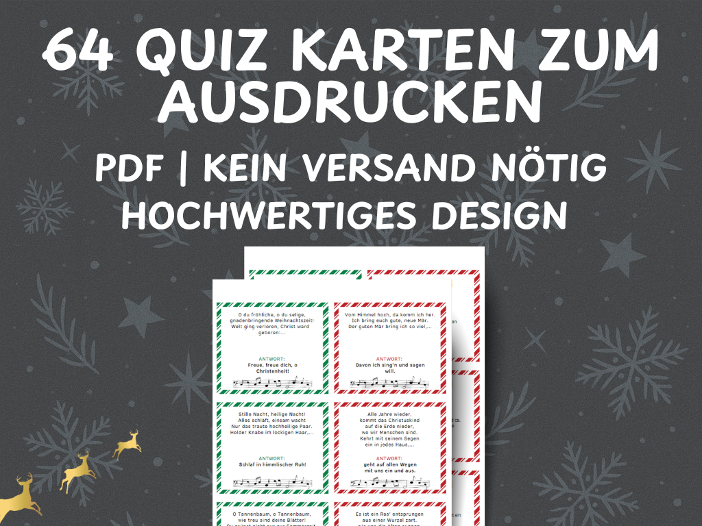 Weihnachtsspiel  - Liedtext Spielkarten