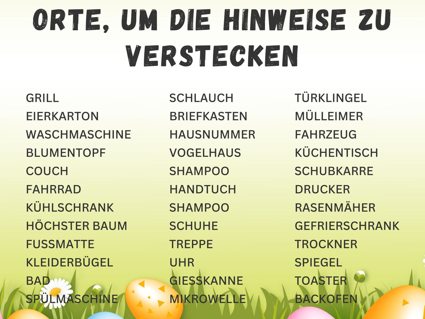 Ostern - Schnitzeljagd für Kinder