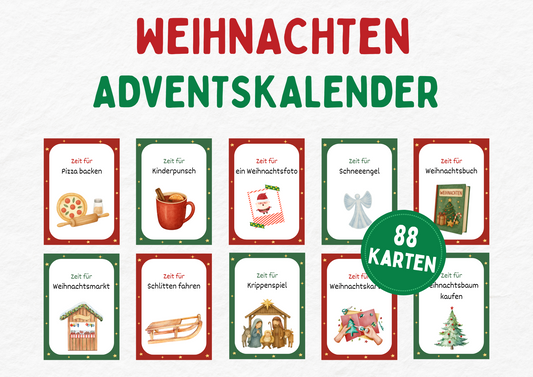 Weihnachts-Adventskalender Karten