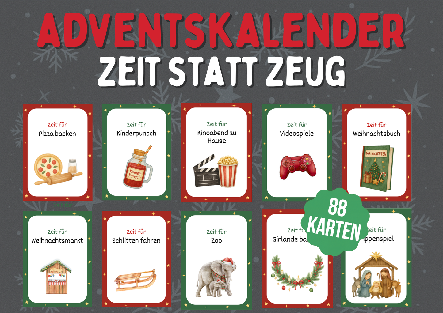 Weihnachts-Adventskalender Karten