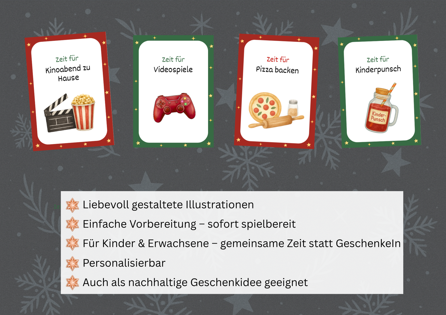 Weihnachts-Adventskalender Karten