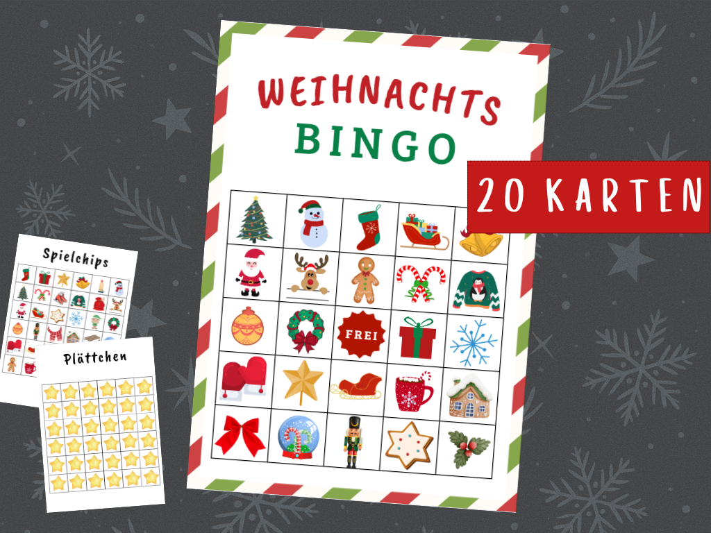 Weihnachtsspiel  Bingo Spiel
