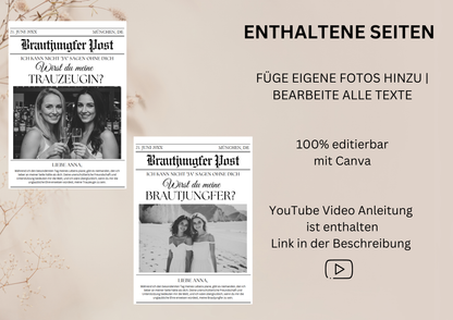 Zeitungsseite Brautjungfer