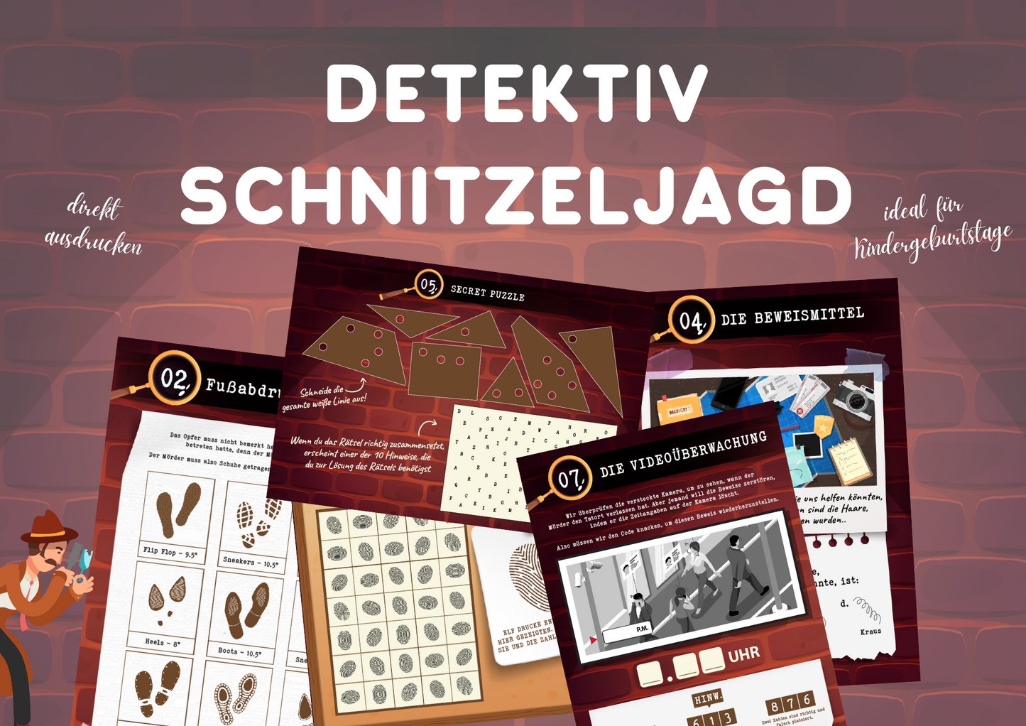 Detektiv Schnitzeljagd - Schatzsuche für Kinder