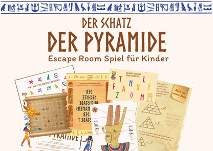 Escape Room Spiel Schnitzeljagd - Schatzsuche für Kinder - Der Schatz der Pyramide - Kindergeburtstage