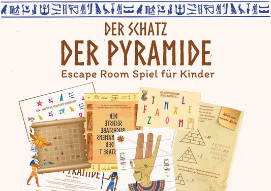 Escape Room Spiel Schnitzeljagd - Schatzsuche für Kinder - Der Schatz der Pyramide - Kindergeburtstage