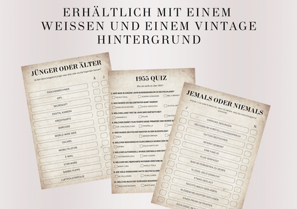 70 Geburtstagsspiel Set - Geboren in 1955