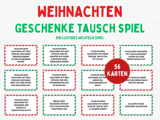 Weihnachtsspiel - Geschenke Wichteln Spiel