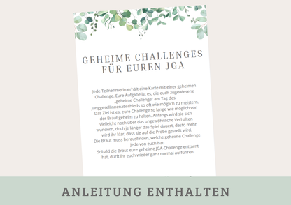 JGA - Geheime Challenges Aufgaben