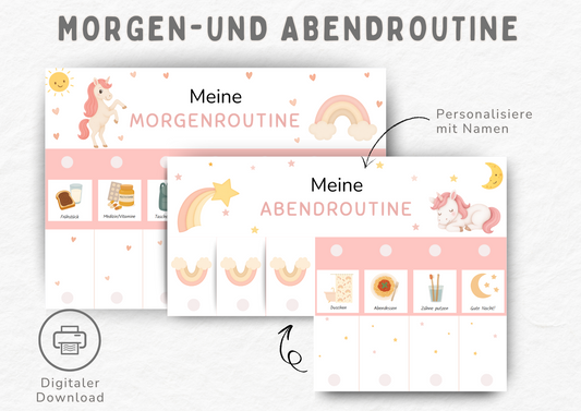 Routineplaner Kinder - Einhorn