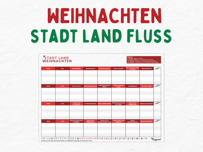 Weihnachtsspiel - Stadt Land Fluss Spiel