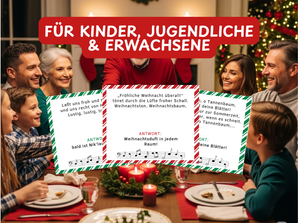 Weihnachtsspiel  - Liedtext Spielkarten