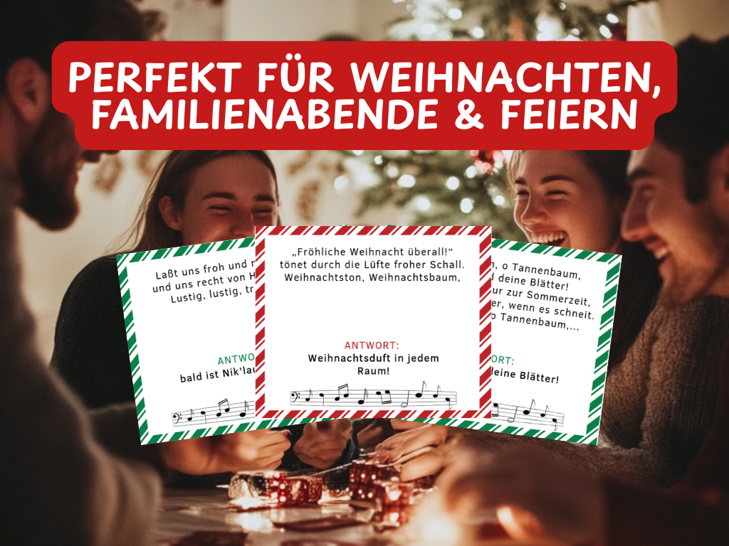 Weihnachtsspiel  - Liedtext Spielkarten