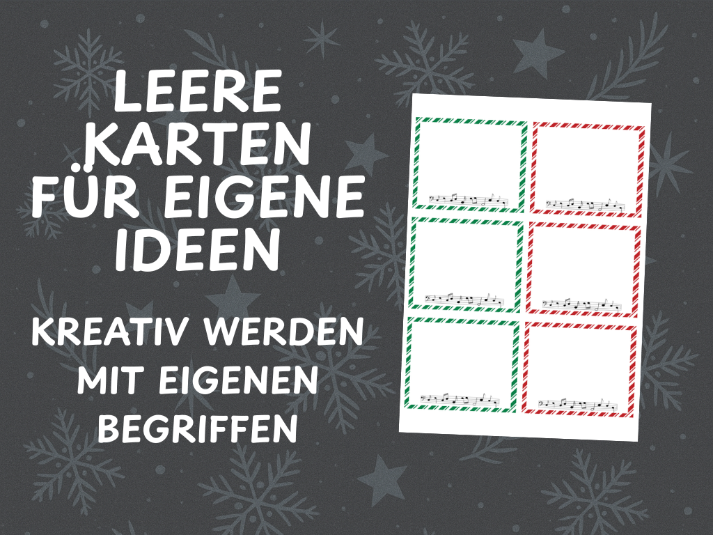 Weihnachtsspiel  - Liedtext Spielkarten