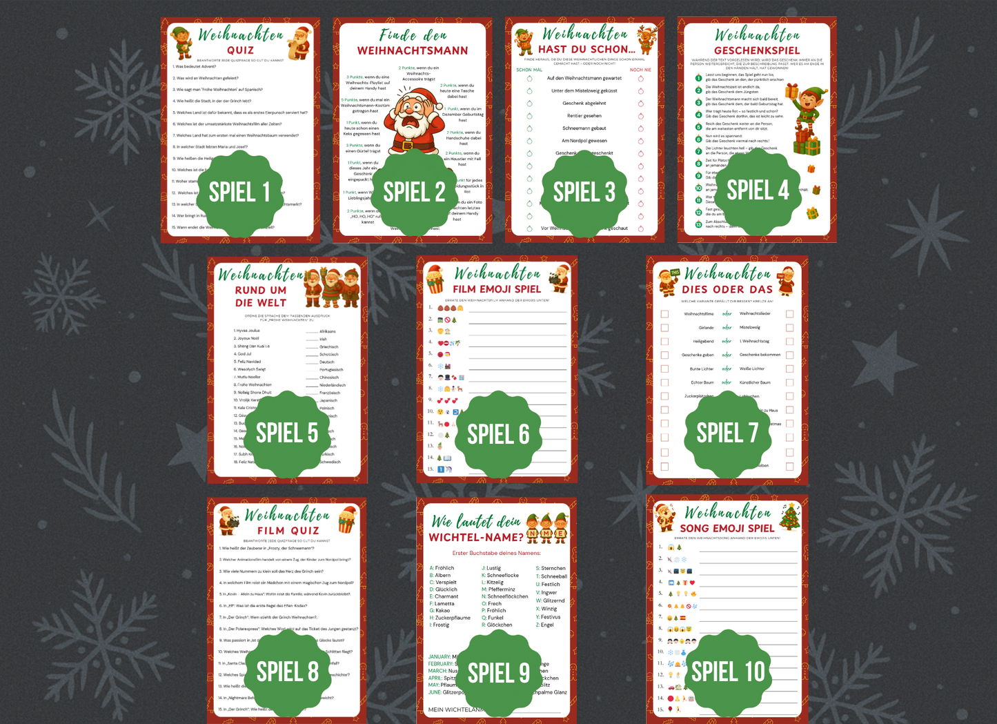 Weihnachten Spiele-Set - 25 Spiele