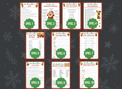 Weihnachten Spiele-Set - 25 Spiele