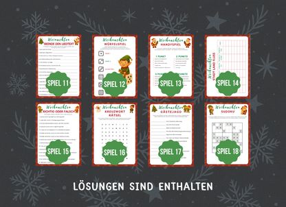 Weihnachten Spiele-Set - 25 Spiele