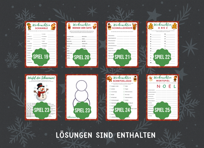Weihnachten Spiele-Set - 25 Spiele